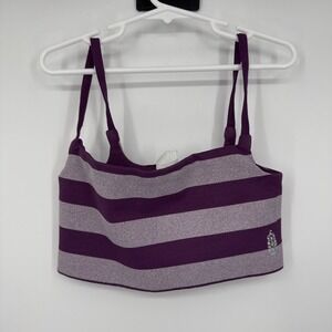 Free People Movement Women's M Tighten Up Sports Bra Reversible Purple Striped